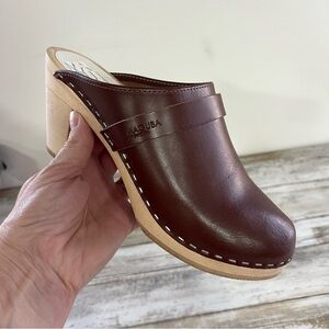 Maguba Brown Leather Mules